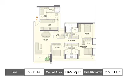 3.5bhk 1365sq.ft